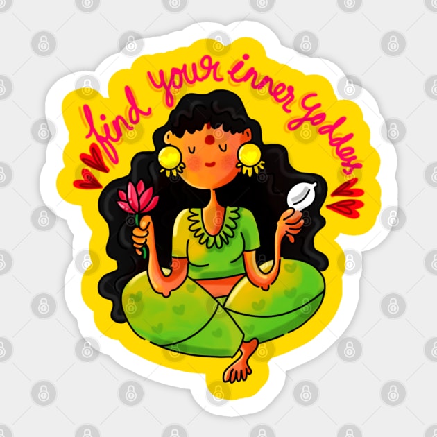 Cute little Goddess Sticker by WoodleDoodleDesigns